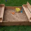 Деревянная песочница-скамейка